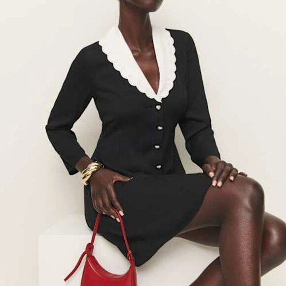 NWOT - Reformation Galene Dress Black - Picture 2 of 3